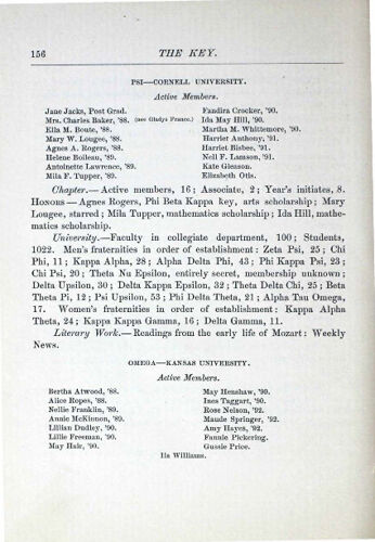 Chapter Reports: Psi - Cornell University, September 1888 (image)
